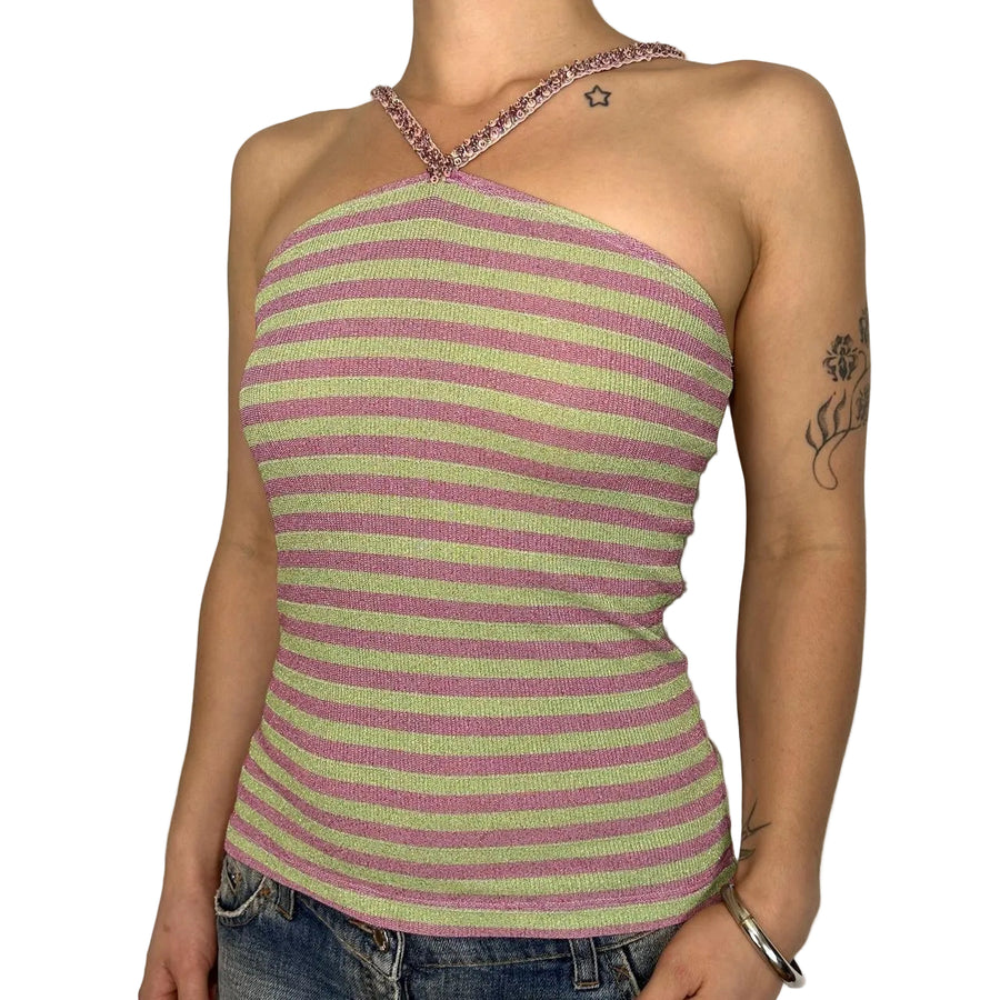 Blumarine Y2K Sparkly Halter Top (S)