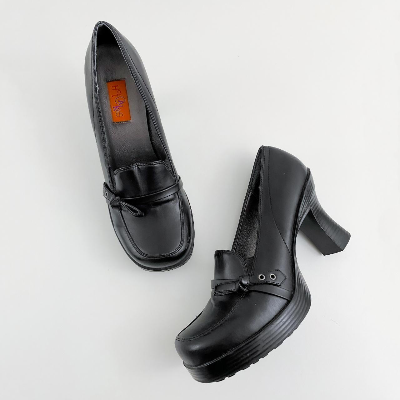 Black Heeled Loafers - 9