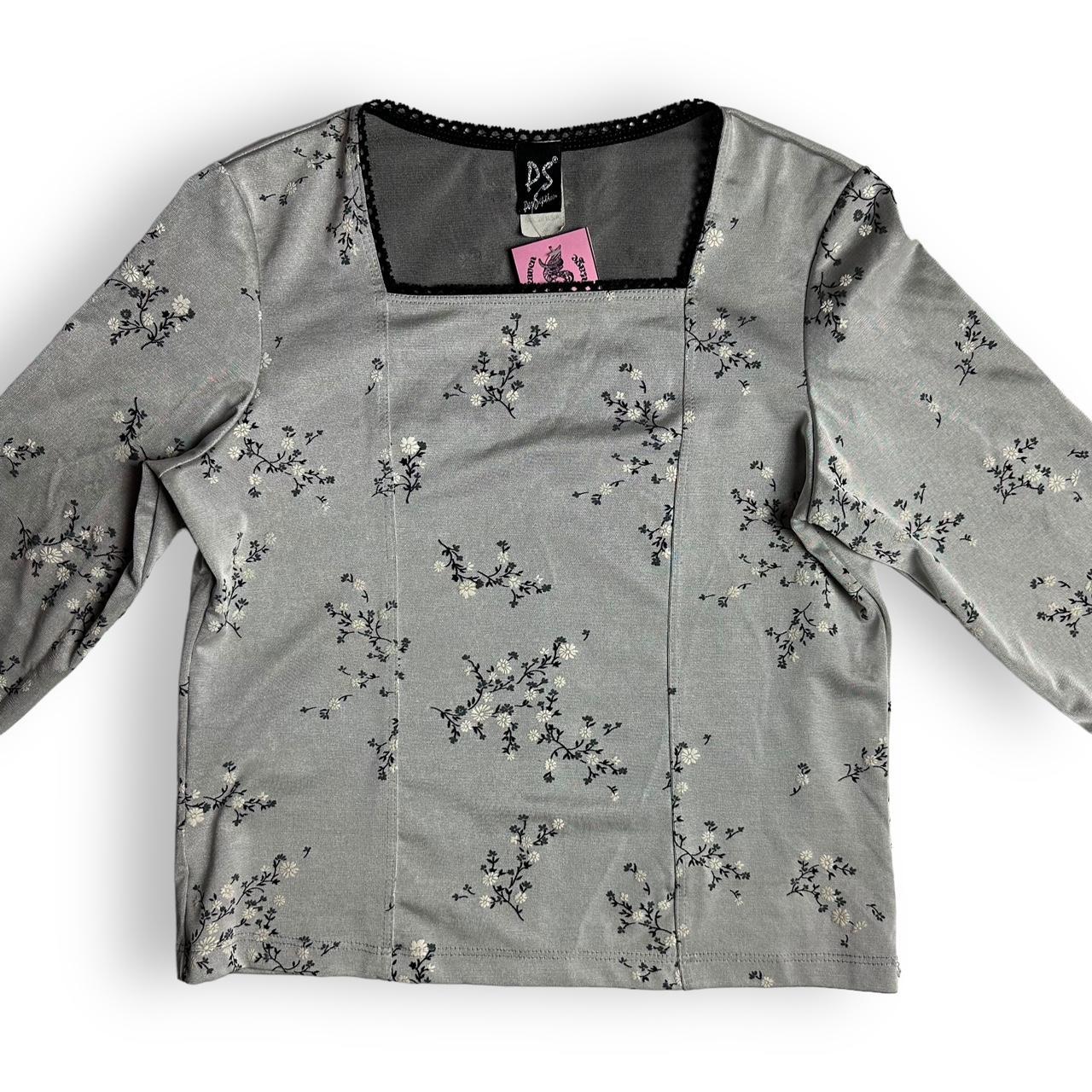 90s Ditsy Floral Silver Top (M)