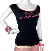 Dolce & Gabbana D&G "It's A Girl's World" Top (M)