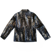 Reversible Snake Print and Leather Jacket (M)