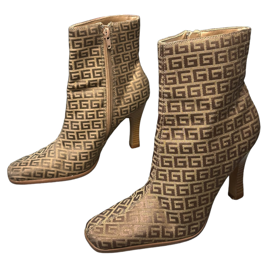 Monogram Heeled Ankle Boots (6.5)