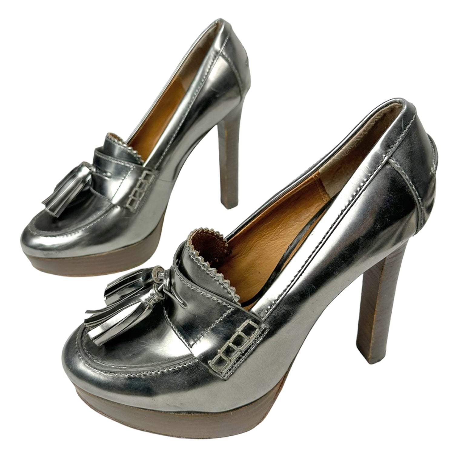 Coach Metallic Loafer Heels