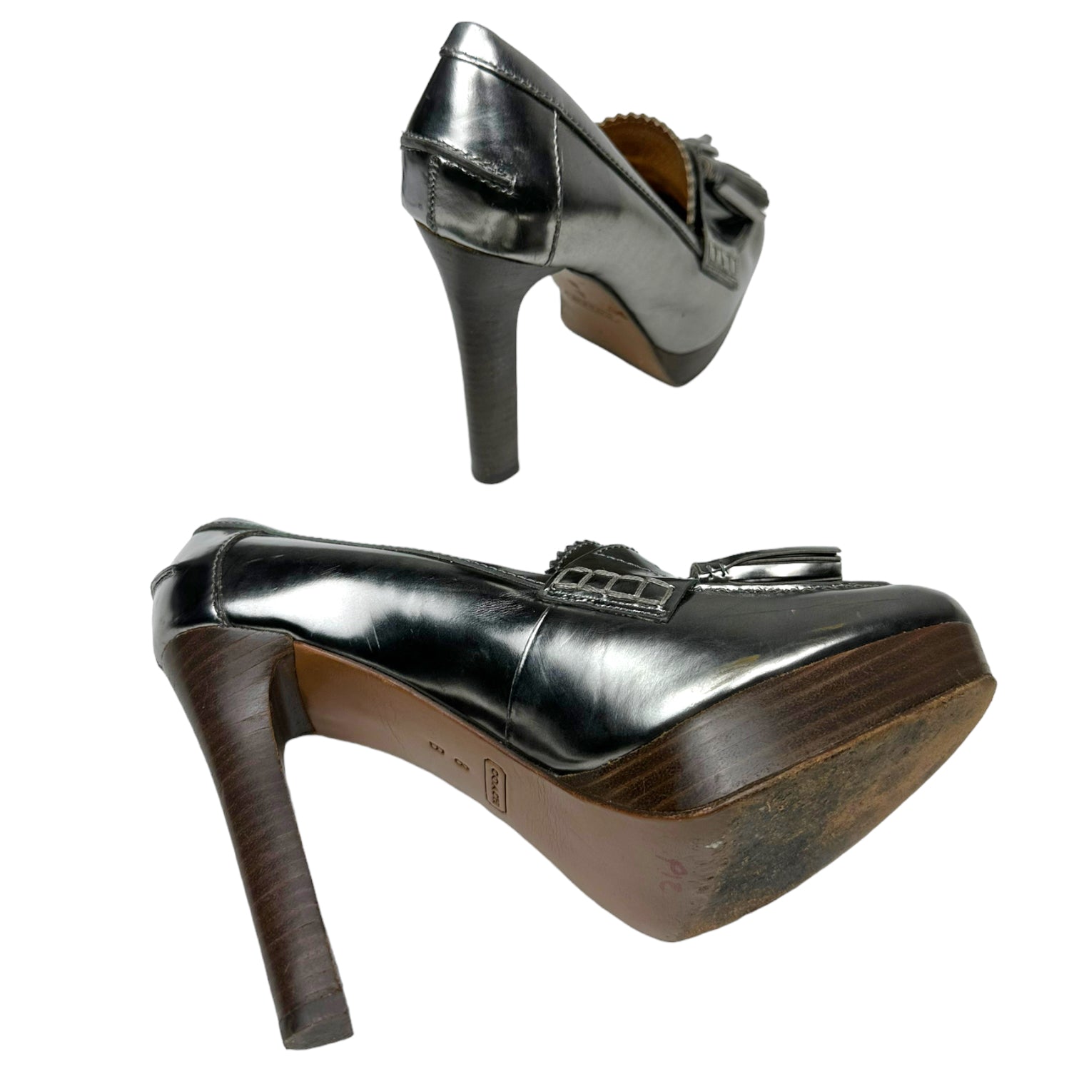Coach Metallic Loafer Heels