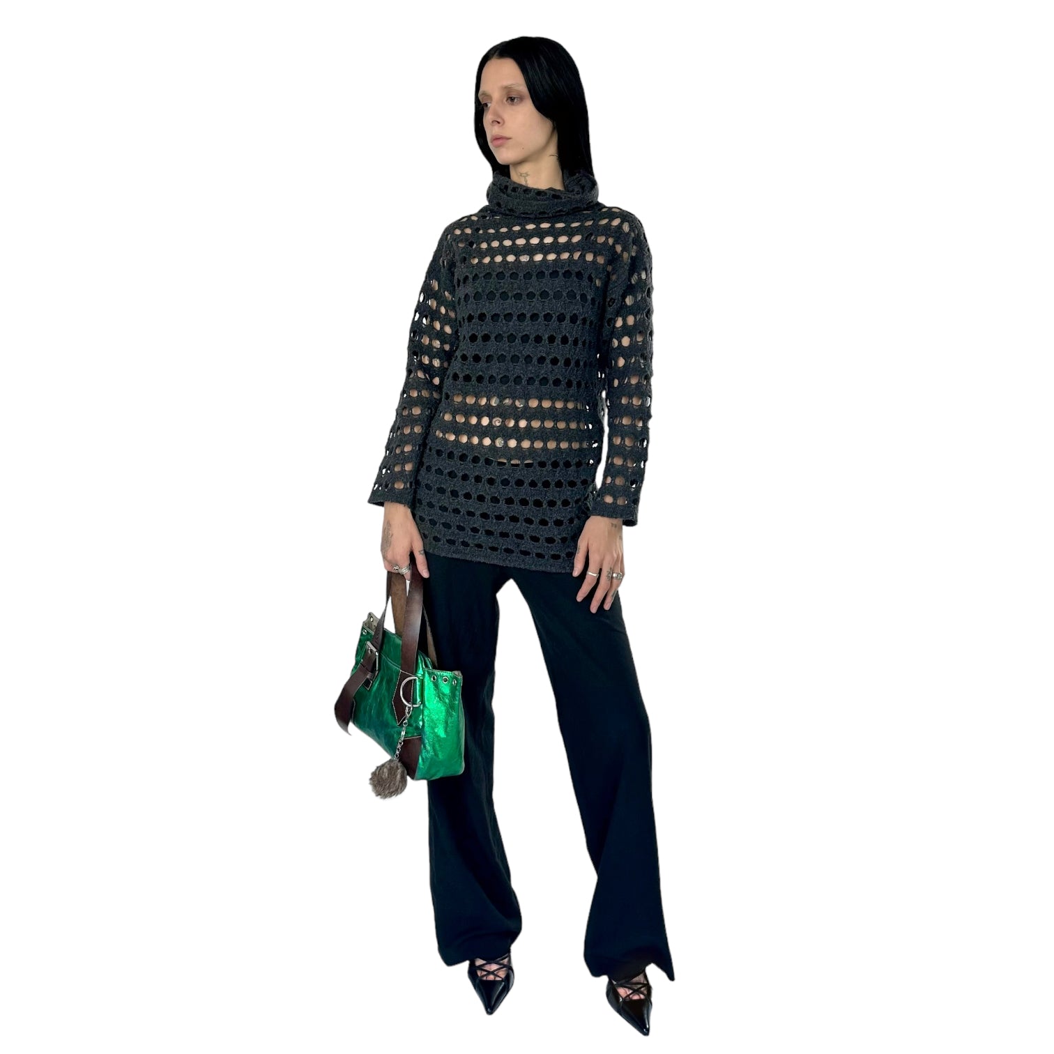 Vintage Turtleneck Cutout Sweater (M)