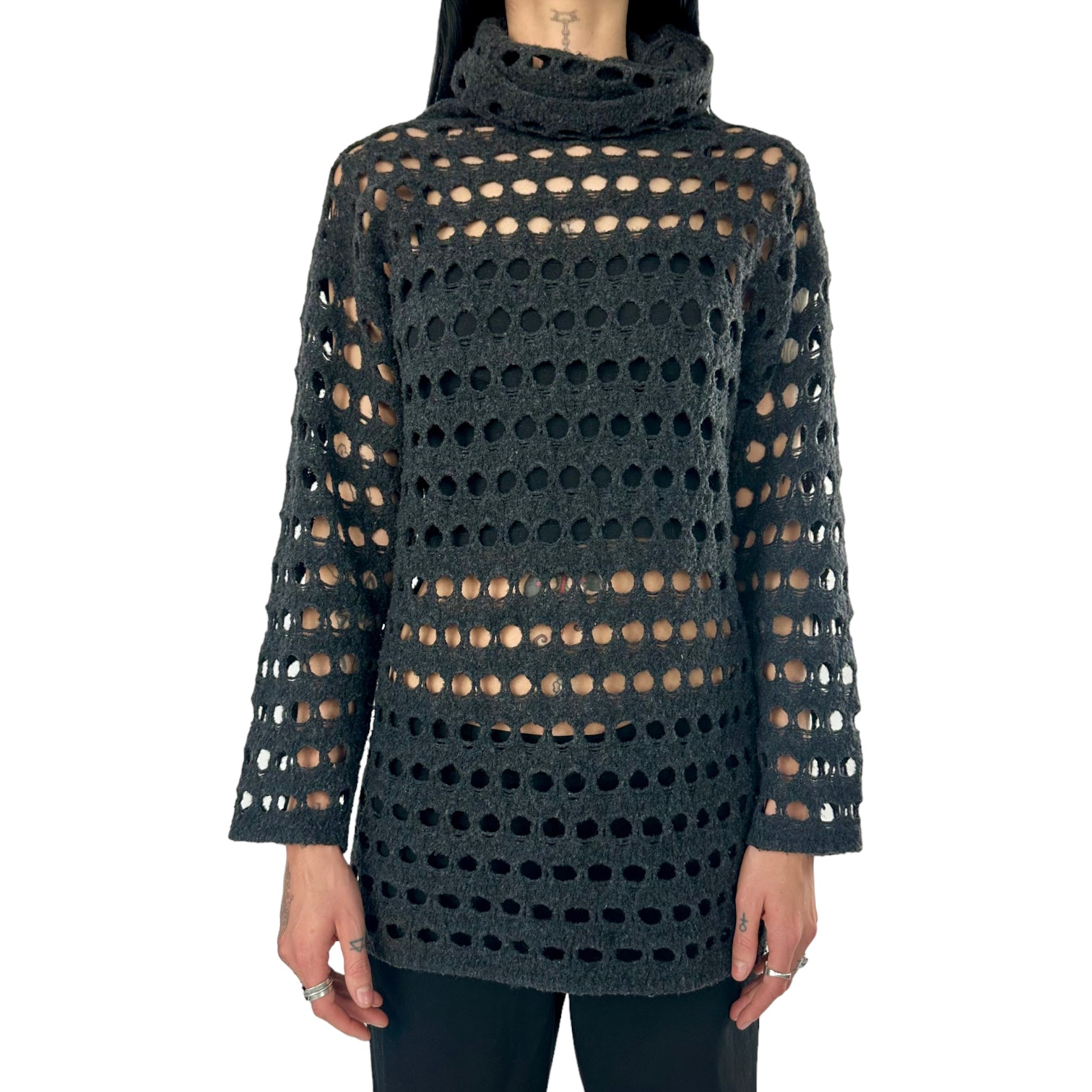 Vintage Turtleneck Cutout Sweater (M)