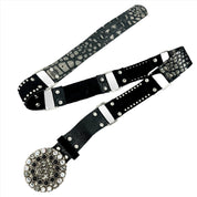 Crystal Leather Statement Belt