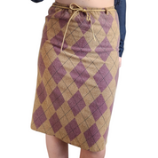 Mauve Tan Plaid Wool Skirt (S)