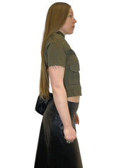 90s Vintage Utility Cargo Zip Up Top (S)