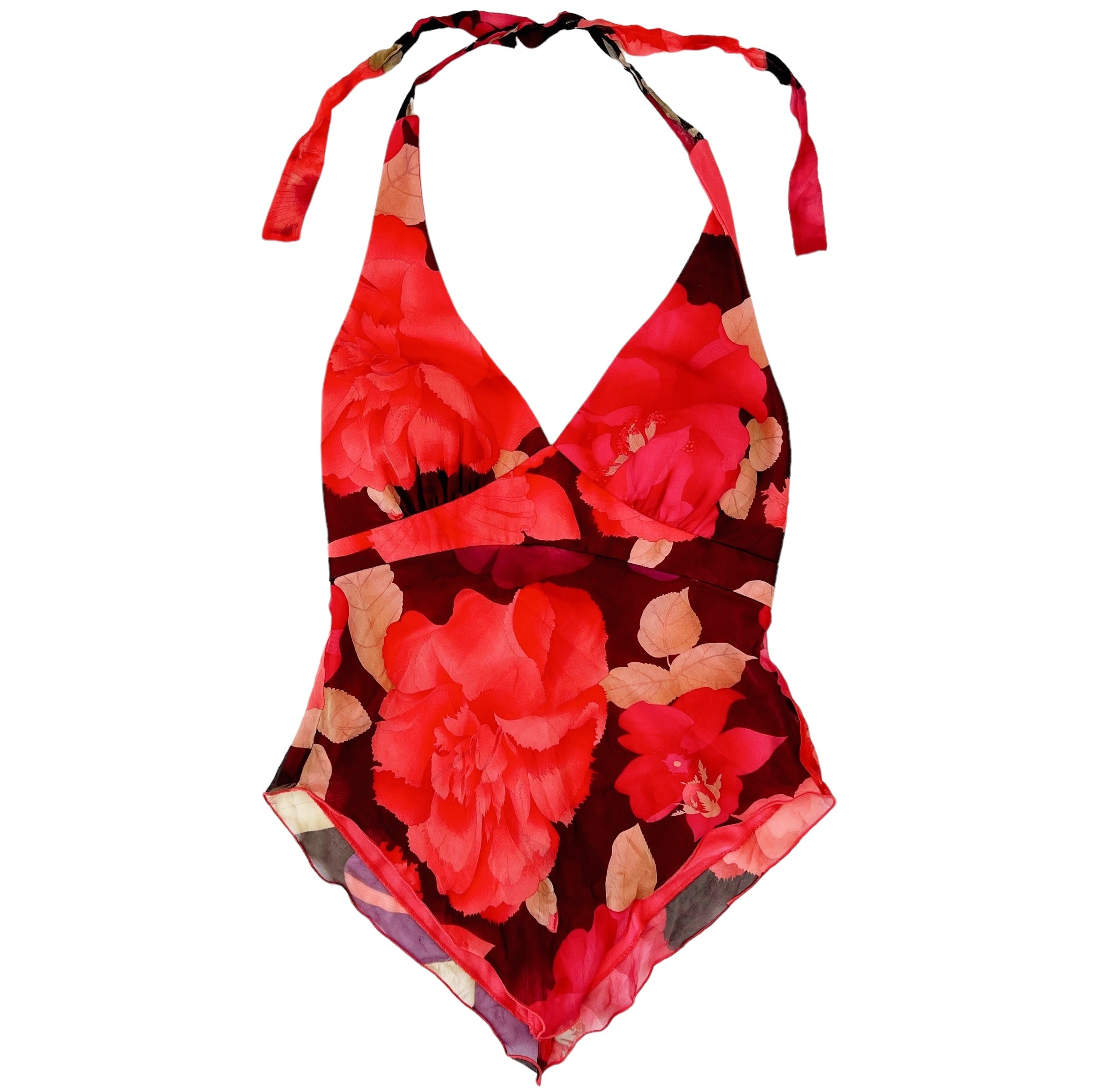 Caché Silk Floral Halter Top (M)