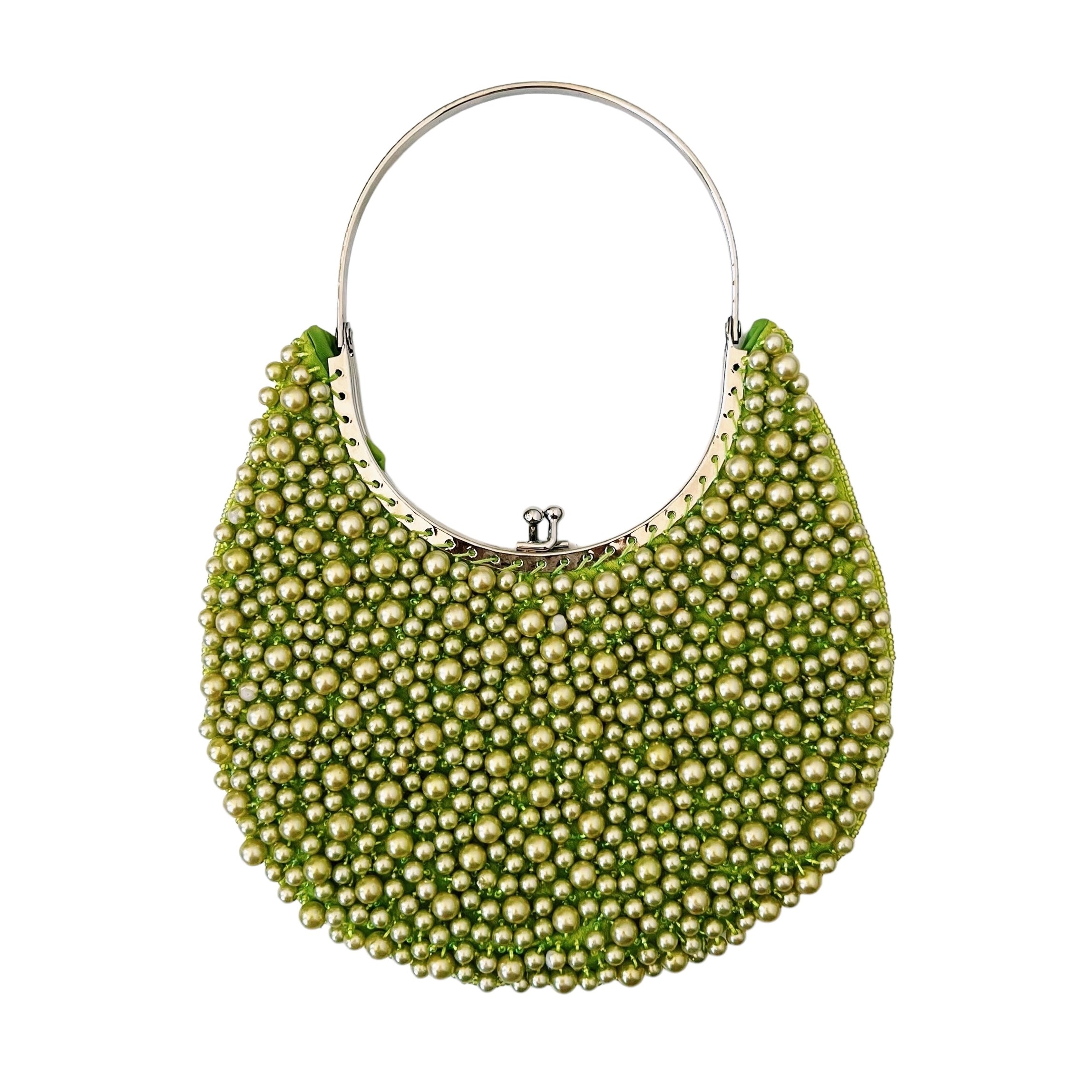 Lime Green Beaded Mini Purse