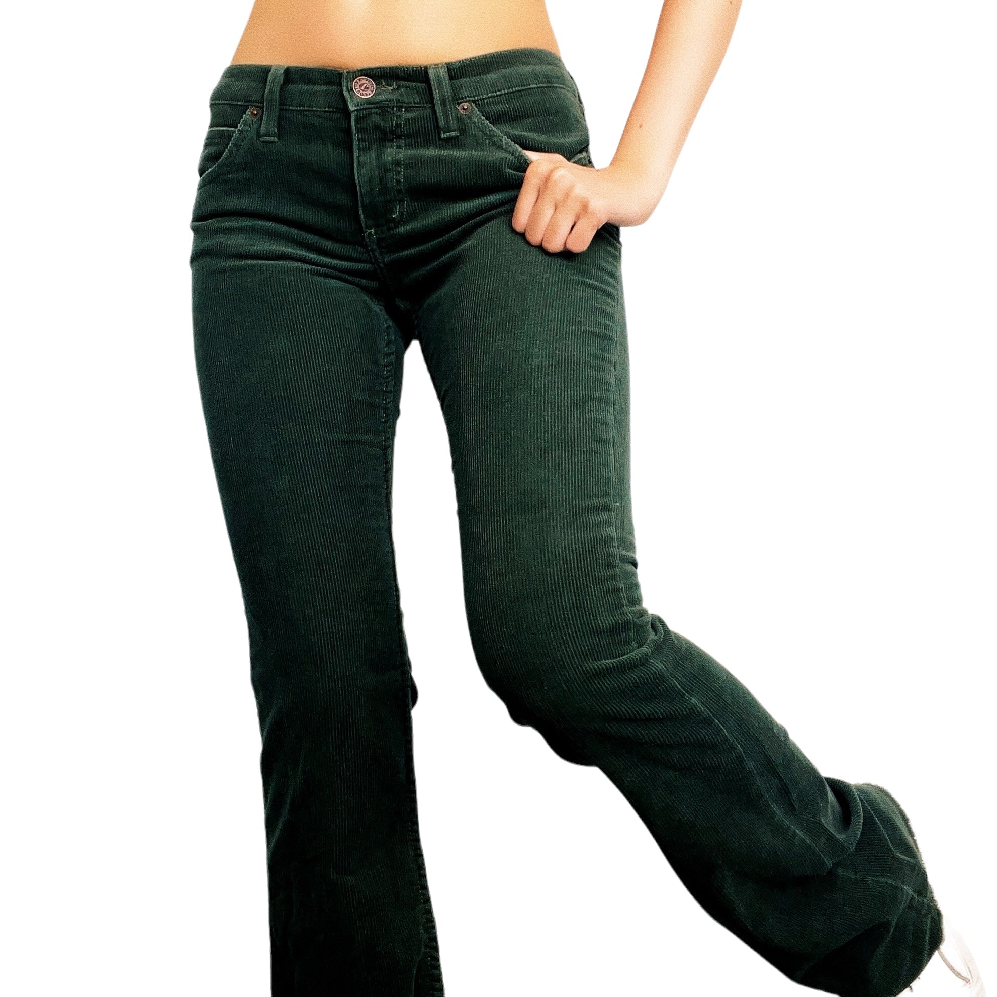 Juicy Couture Mossy Green Corduroy Pants (XS)