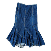 Vintage Denim Kick Flare Skirt (M)