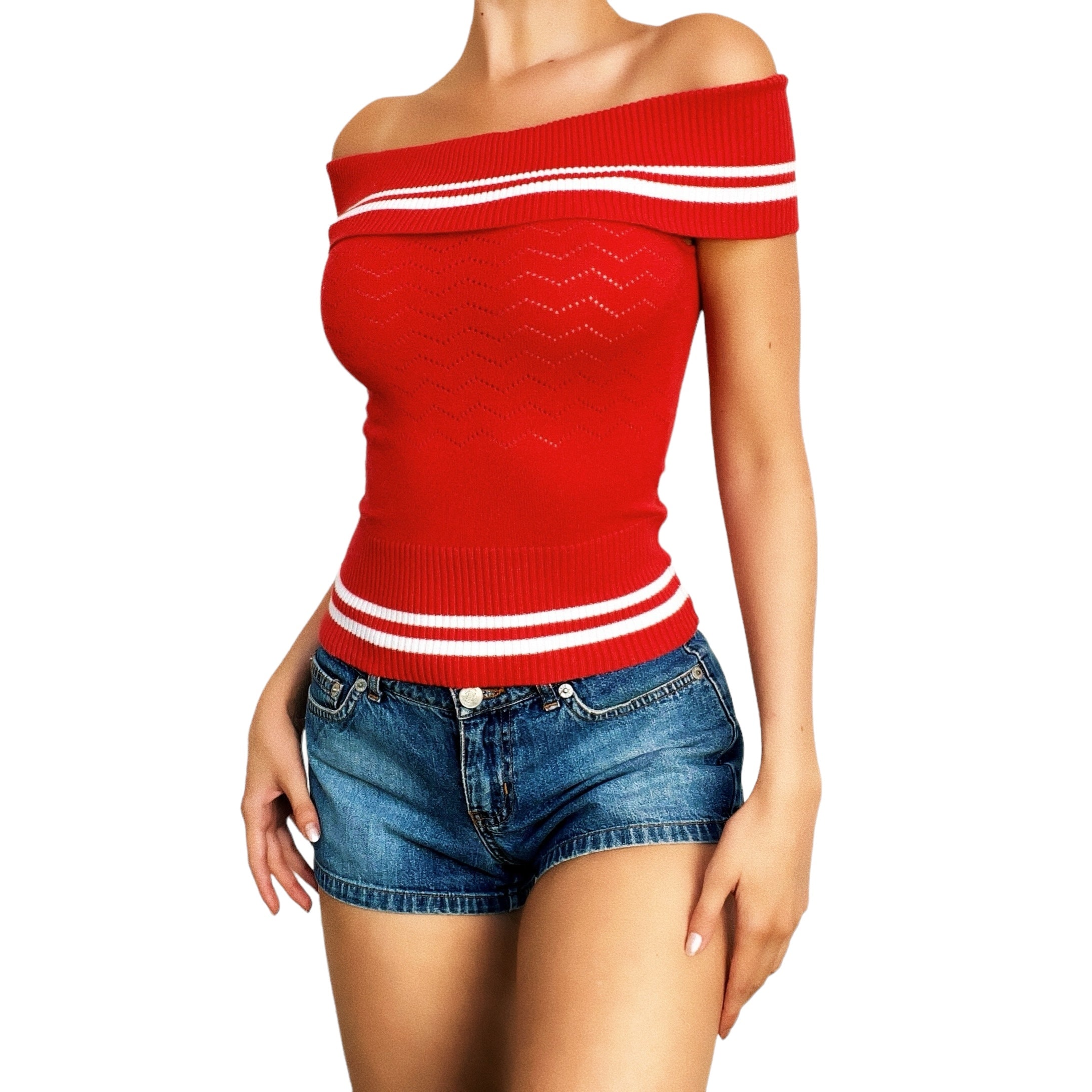 Bebe Off The Shoulder Knit Top (XS)