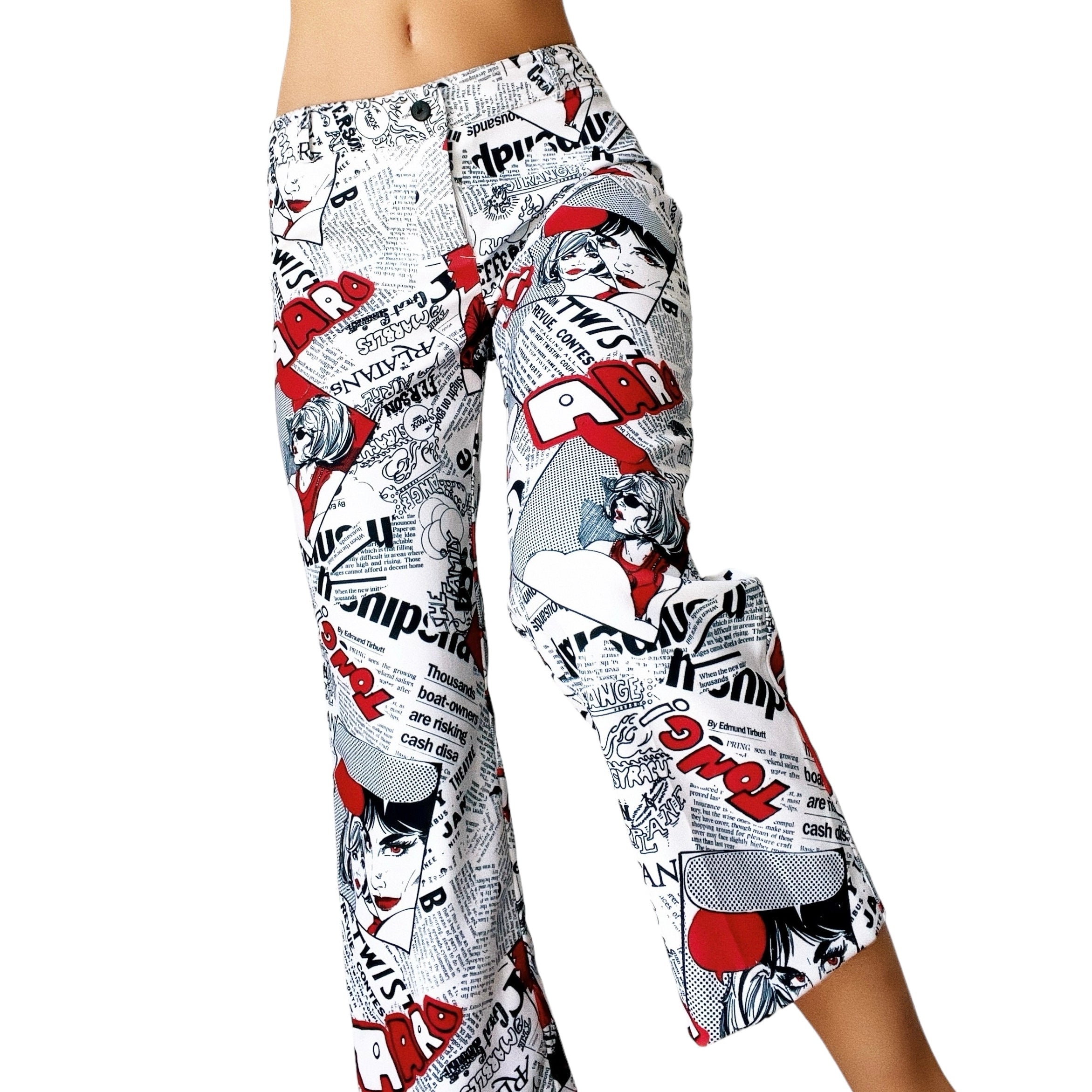 90s Comic & Newsprint Capris (S)