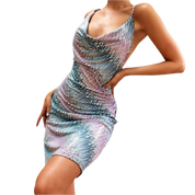 Early 2000s Sexy Sequin Mini Dress (S)