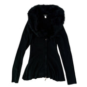Double Zip Furry Collar Cardigan (M/L)