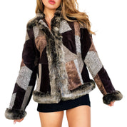 Chocolate Brown Patchwork Coat (S)