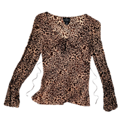 90s Lace Up Leopard Top (S)