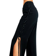 Caché Black Lace Up Pants (S)
