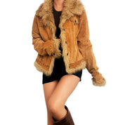 Vintage Furry Suede Studded Jacket (M/L)