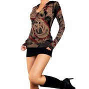 Graphic Cashmere Hooded Sweater (S)