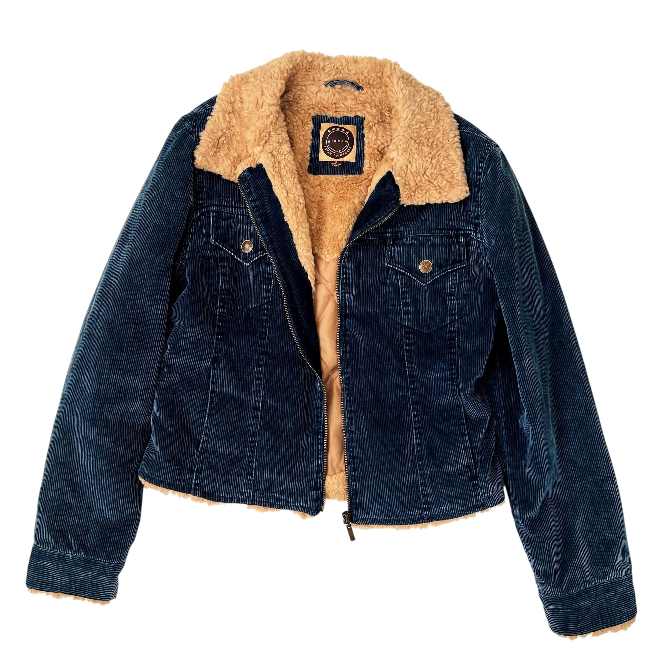 Furry Blue Corduroy Jacket (S/M)