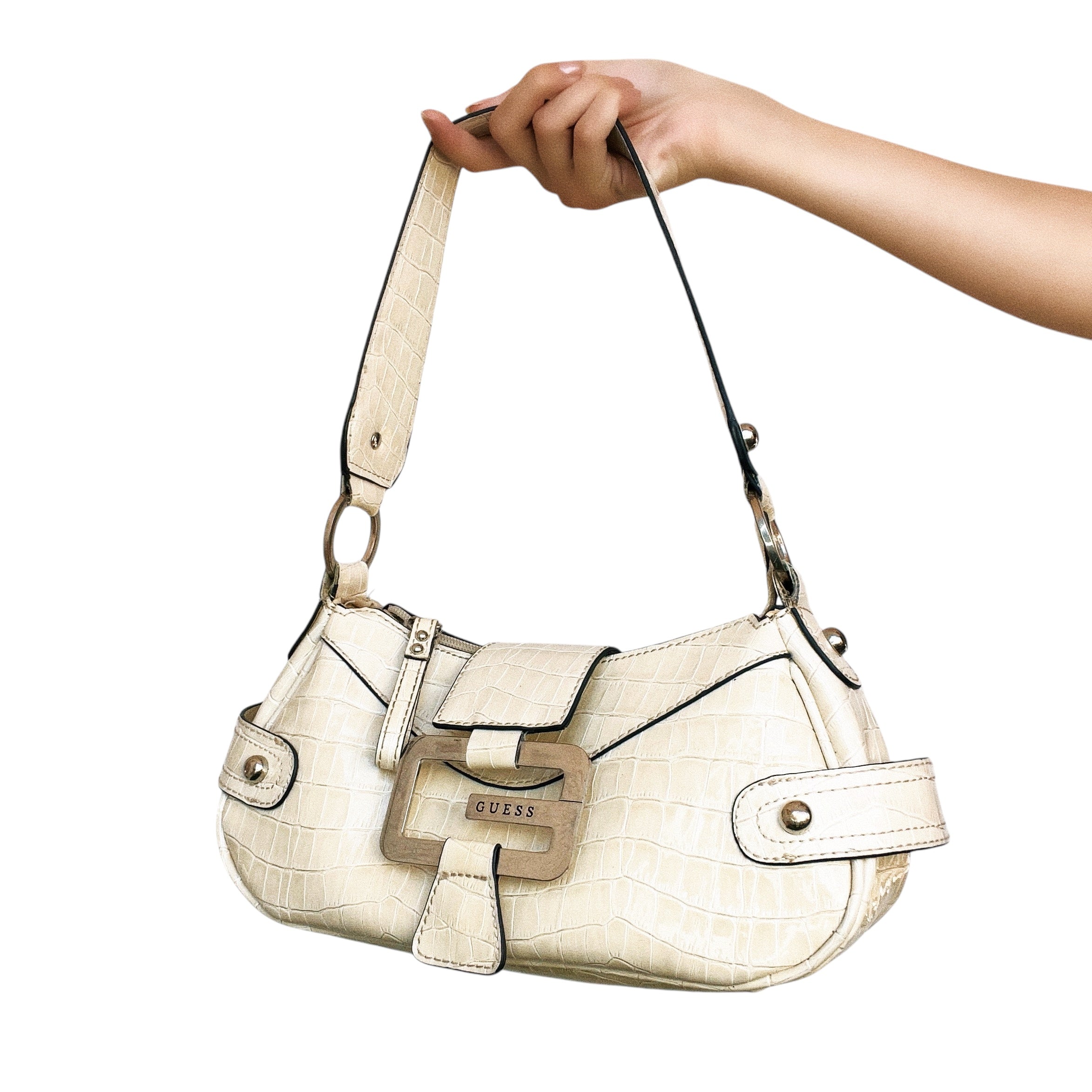 Guess Ivory Croc Purse