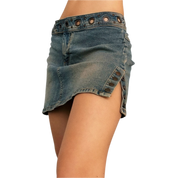Grungy Grommet Mini Skirt (S)