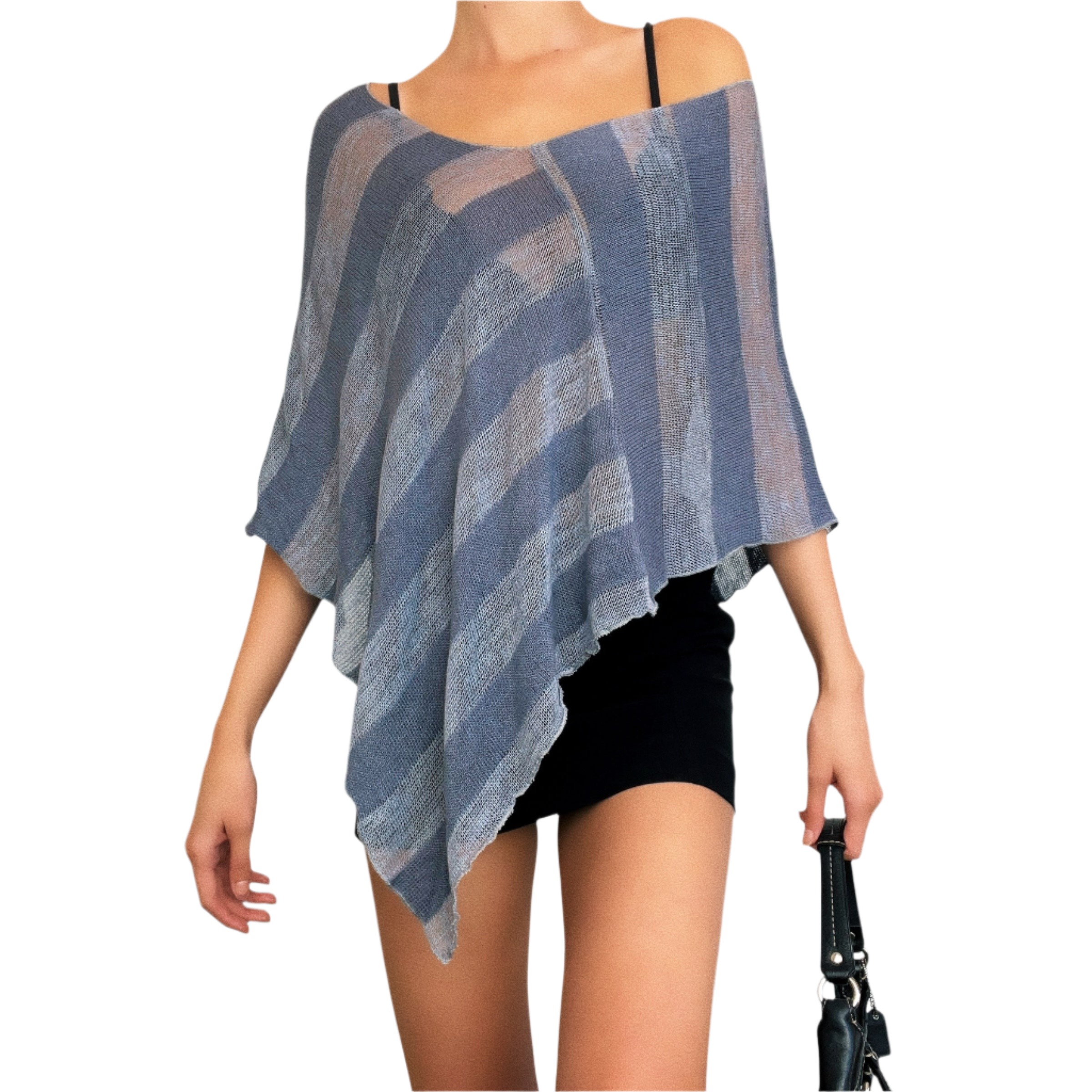 90s Sheer Knit Poncho Top (One Size)