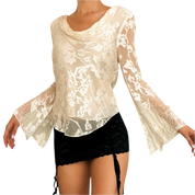 Vintage Creamy Beaded Top (XS)