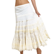 Creamy Tiered Petticoat Skirt (S)