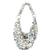 Flashy Silver Crochet Purse