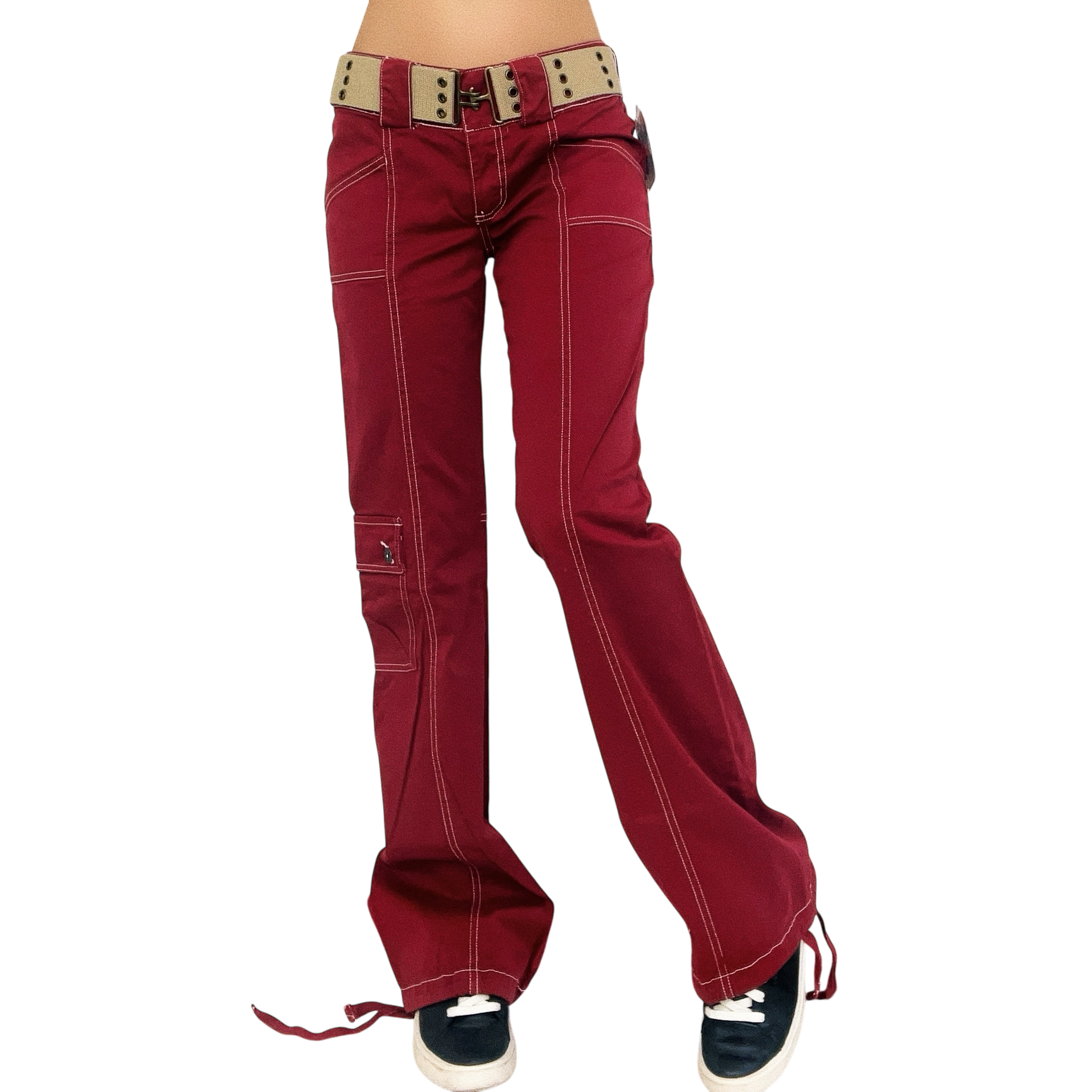 Guess Brick Red Cargo Pants (S)