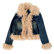 Faux Mongolian Fur Jacket (M)