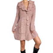 Dusty Rose Knit Cardigan (XL)