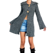 Cozy Gray Knit Duster Cardi (M)