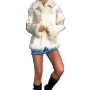 Early 2000s Furry Patchwork Jacket (M)