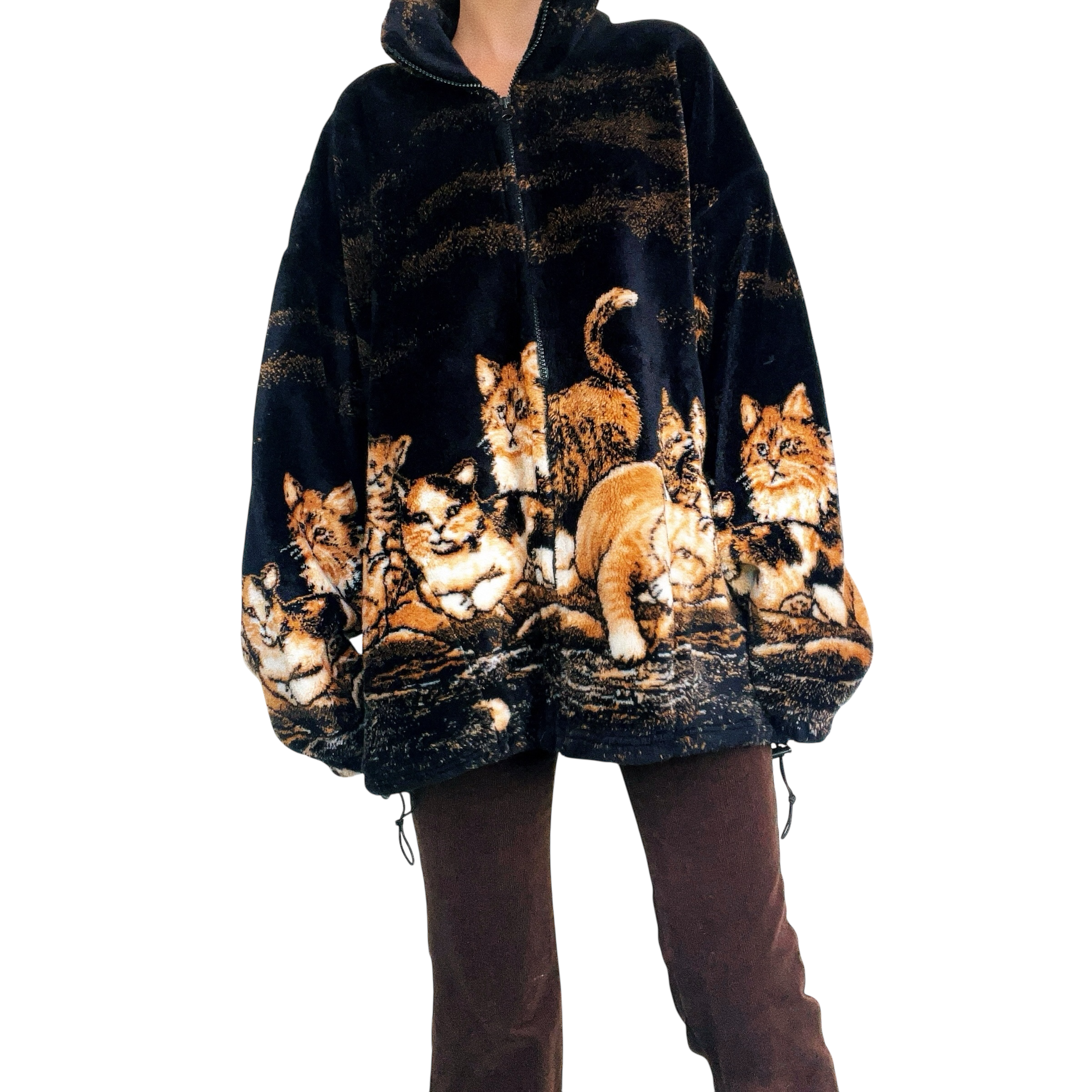 Rare Vintage Fleece Cat Jacket (L/XL)