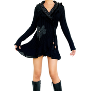 Furry Black Wrap Cardi (S/M)
