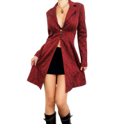 Long Burgundy Brocade Blazer (S)