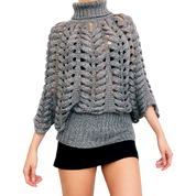 Slouchy Gray Knit Sweater (S/M)