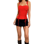 Marciano Vibrant Red Corset Top (XS)