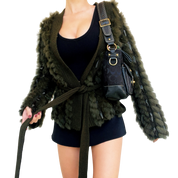 Furry Moss Green Knit Cardigan (S-L)