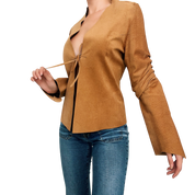 Vintage Suede Tie Front Shacket (S)