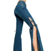Early 2000s Side Tie Jeans (XS)