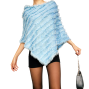 Baby Blue Furry Poncho (One Size)