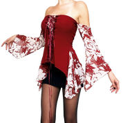 90s Flowy Lace Up Top (S/M)