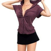 Miss Sixty Plum Hoodie Top (M)