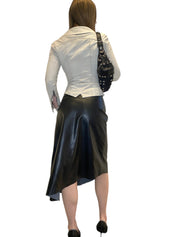 Vintage 90s Morgan De Toi PVC Leather Midi Skirt (S)